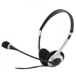 SVEN AP-010MV, Headphones with microphone, Volume control, 2.0m, Black/Silver